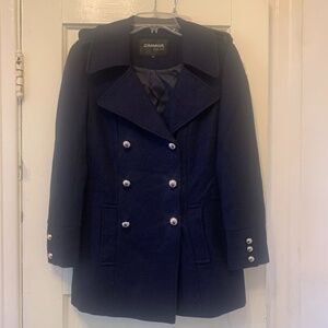 Zimmur Women Wool Coat with Silver Buttons Whimsy Fall Cosy Winter Sailor
